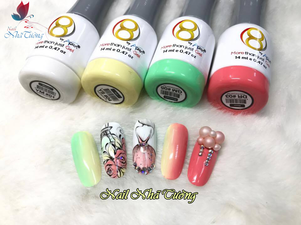 Mẫu nail mừng xuân sử dụng sản phẩm Aora 8