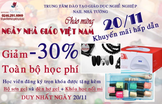 Khuyến mãi khóa học nail chào mừng 20 tháng 11